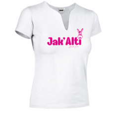 T-SHIRT FEMME BLANC COL TUNIQUE JAK ' ALTI