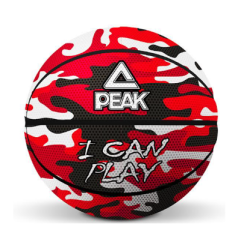 BALLON TAILLE 6 "CAMO" ROUGE/BLANC/NOIR PEAK