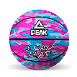 BALLON  TAILLE 6 "CAMO"  ROSE/BLEU PEAK