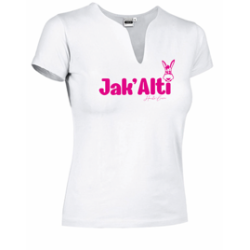 T-SHIRT FEMME BLANC COL TUNIQUE JAK ' ALTI