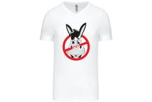 T SHIRT MEN BLANC  JAK ' ALTI LOGO VENTRE ROUGE/NOIR